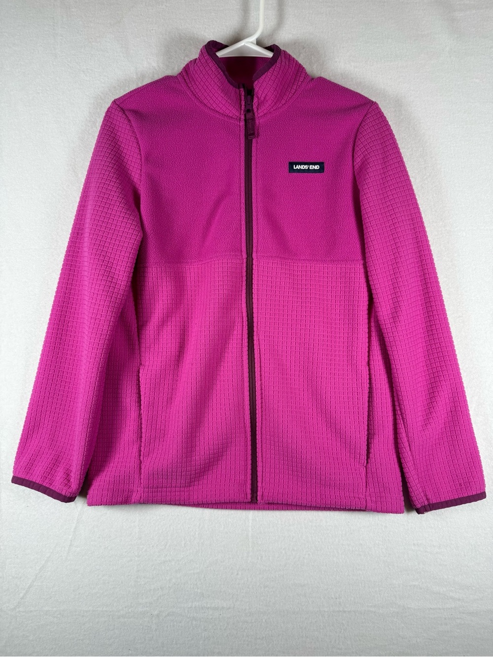 Lands' End Pink Zip-Up Fleece Jacket Size XL